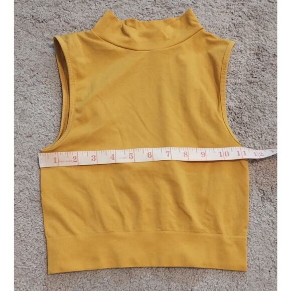 Unbranded - Sunflower Color Stretch Pullover Pixie Crop Top Open Back Size XS - Picture 3 of 4